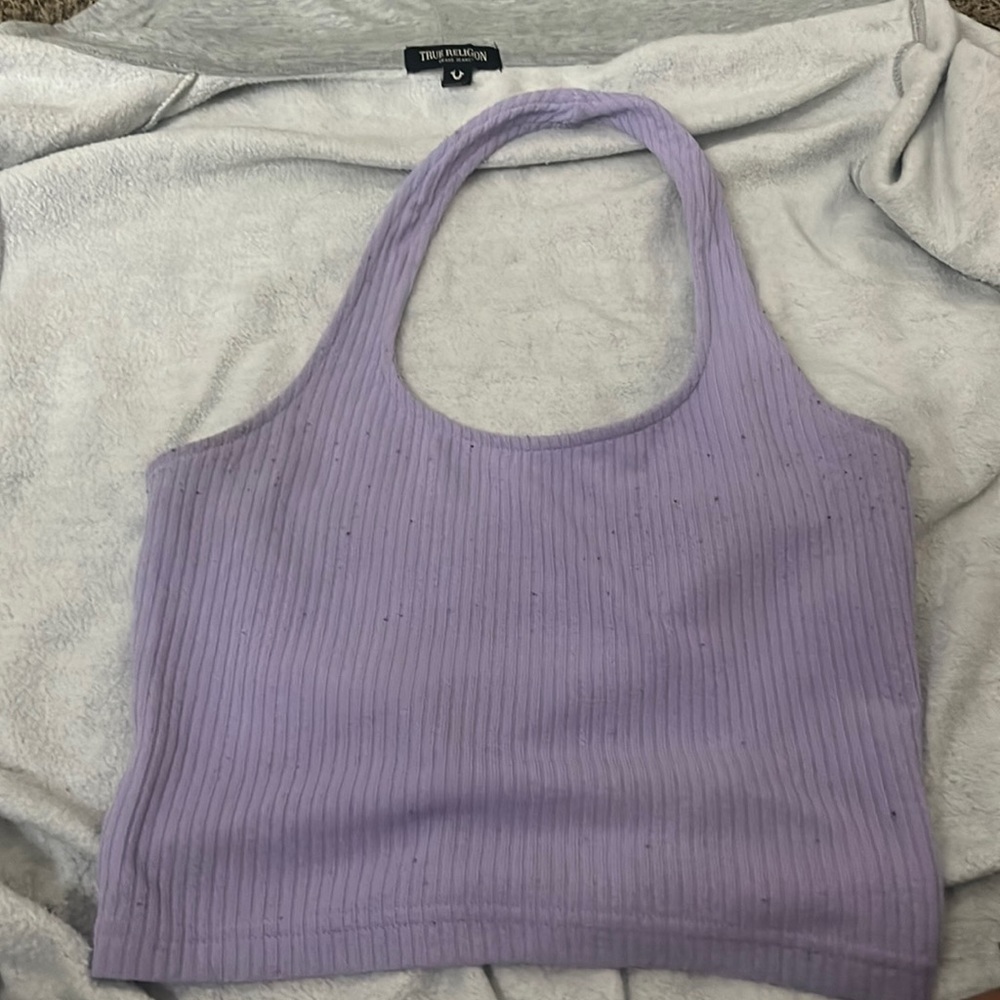purple halter top